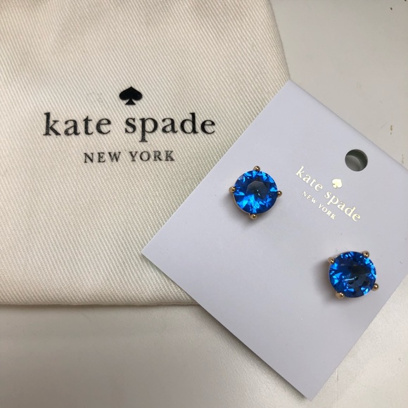 Kate Spade Gumdrop Stud Earrings Sapphire Blue - Picture 2 of 6